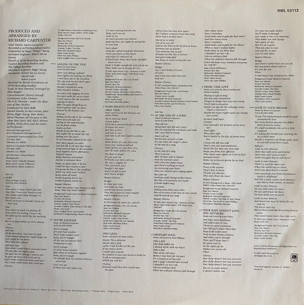 Carpenters : Voice Of The Heart (LP, Album)