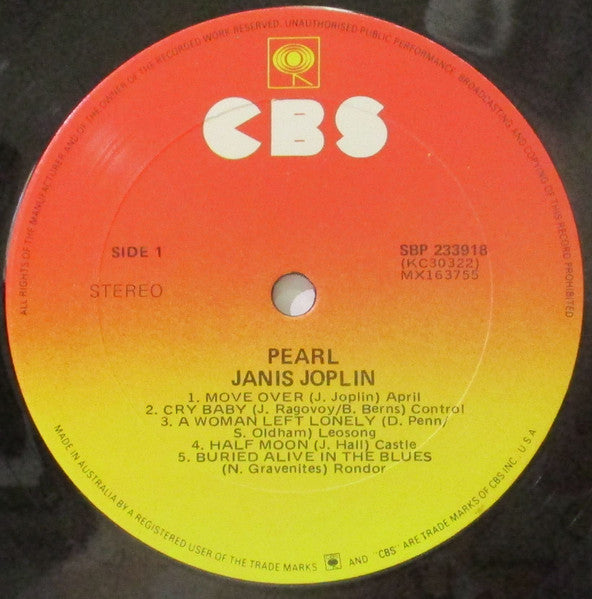 Janis Joplin : Pearl (LP, Album, RE)
