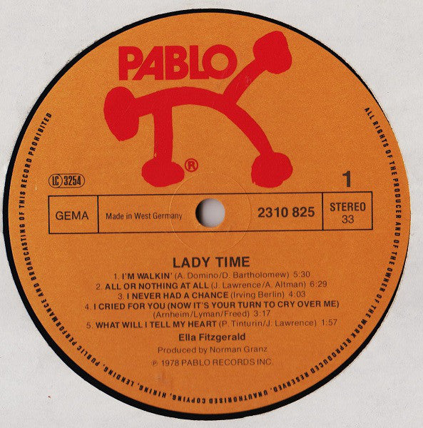 Ella Fitzgerald With Jackie Davis And Louie Bellson* : Lady Time (LP, Album)