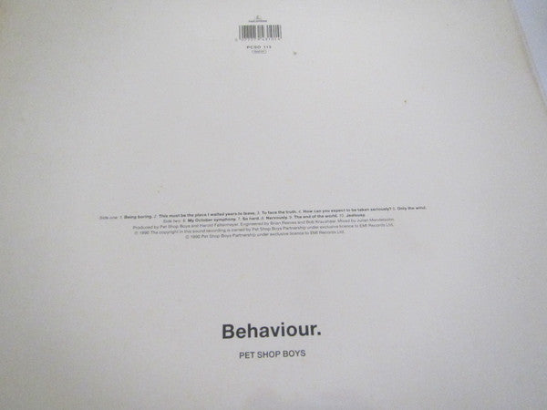 Pet Shop Boys : Behaviour (LP, Album)