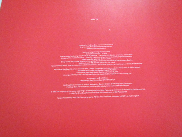 Pet Shop Boys : Behaviour (LP, Album)