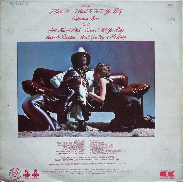 Johnny Guitar Watson : Ain't That A Bitch (LP, Album)