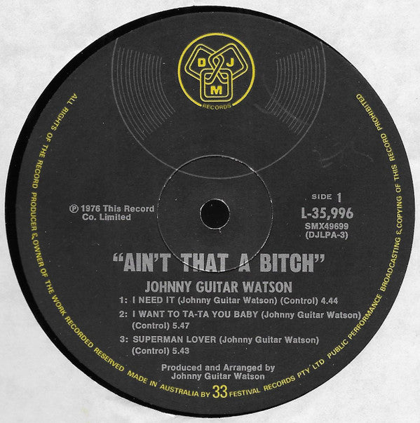 Johnny Guitar Watson : Ain't That A Bitch (LP, Album)