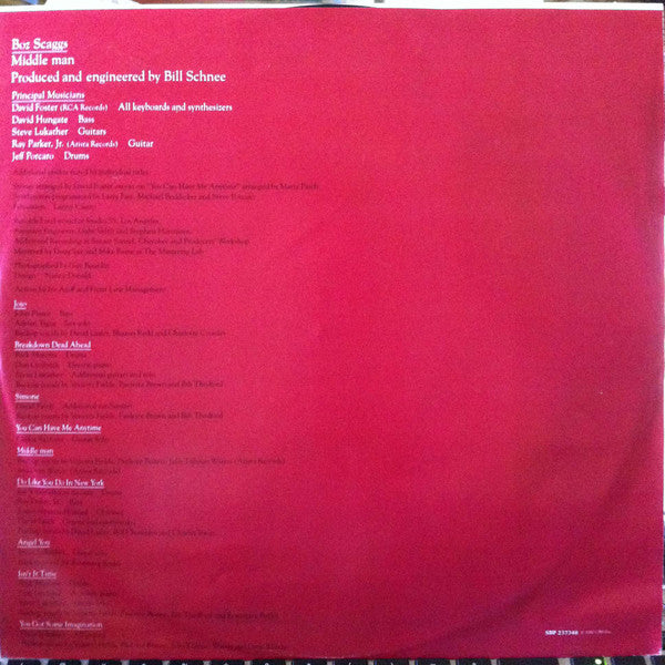 Boz Scaggs : Middle Man (LP, Album)