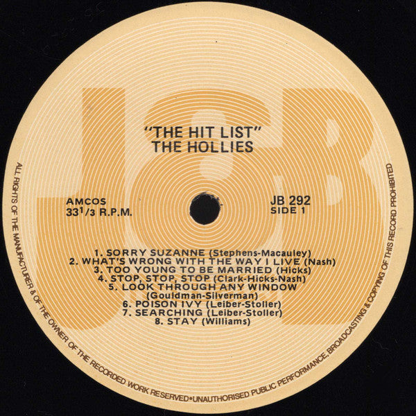 The Hollies : The Hit List (LP, Comp)