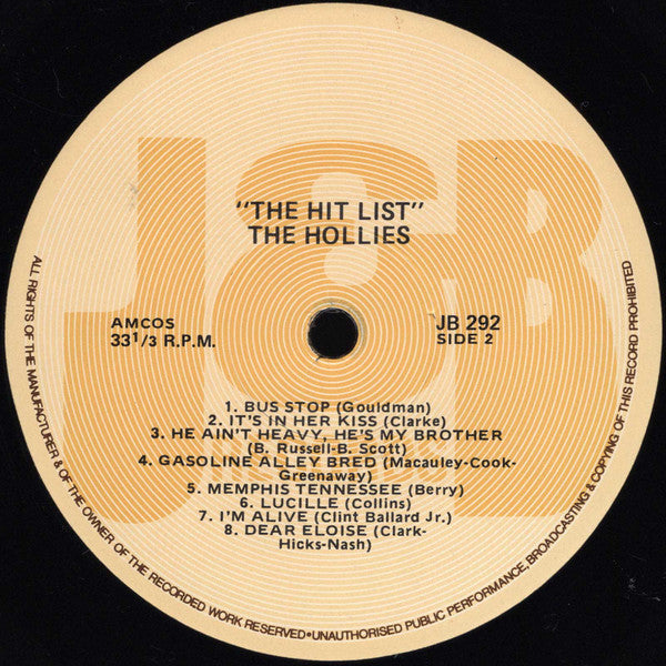 The Hollies : The Hit List (LP, Comp)