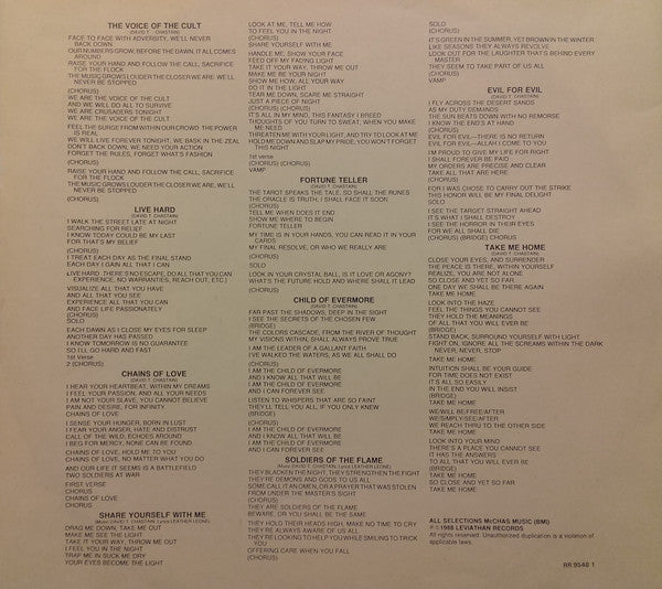 Chastain : The Voice Of The Cult (LP, Album)
