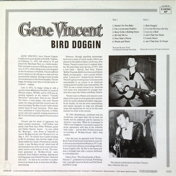 Gene Vincent : Bird Doggin (LP, Album, RE)