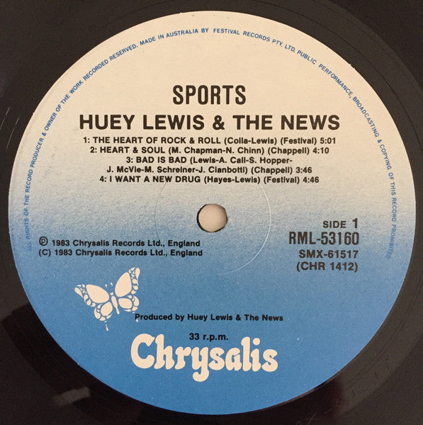 Huey Lewis And The News* : Sports (LP, Album, RE)