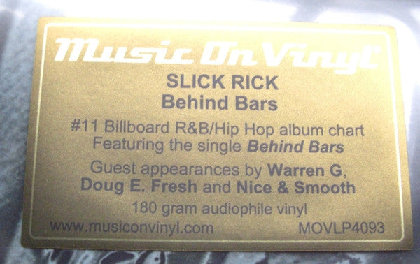 Slick Rick : Behind Bars (LP, Album, RE)