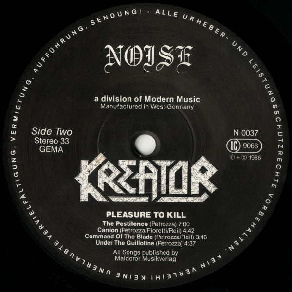 Kreator : Pleasure To Kill (LP, Album)