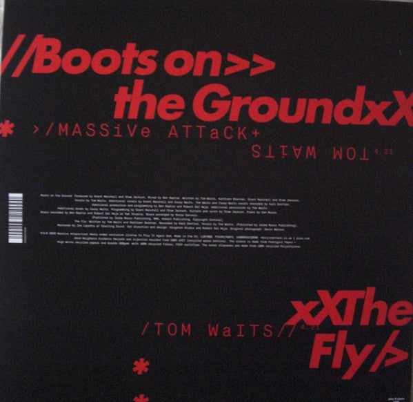Massive Attack X Tom Waits : Boots On The Ground (12", Single, Bioplastic, Ltd, Red)