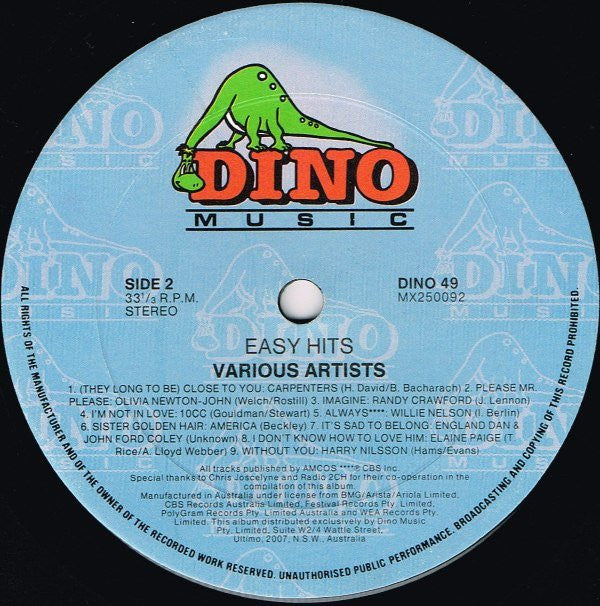 Various : Easy Hits (LP, Comp)