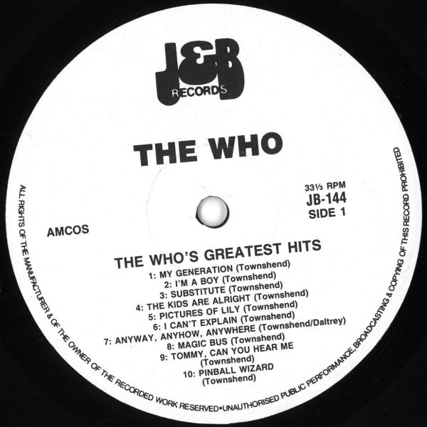 The Who : Their Greatest Hits (LP, Comp)