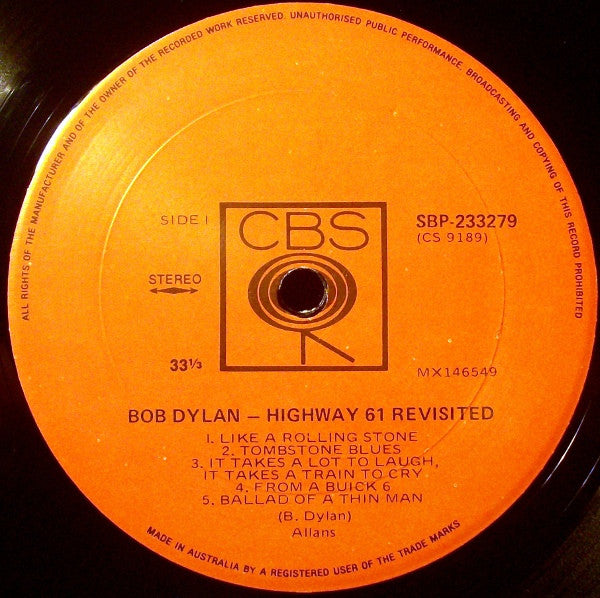 Bob Dylan : Highway 61 Revisited (LP, Album, RP)