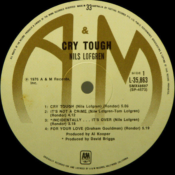 Nils Lofgren : Cry Tough (LP, Album)