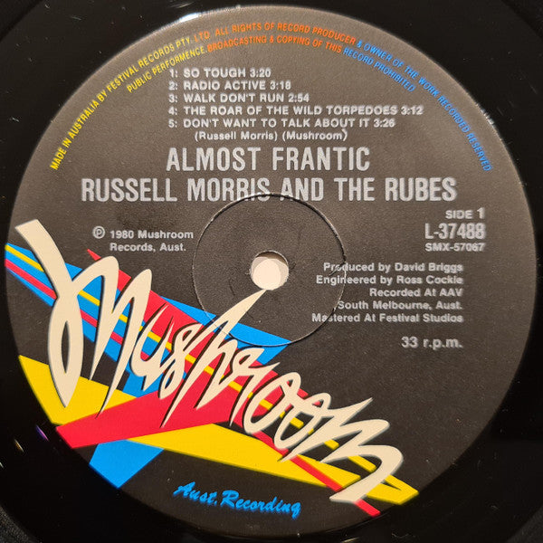 Russell Morris And The Rubes : Almost Frantic (LP, Album)