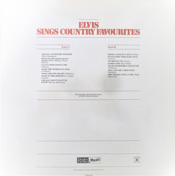 Elvis Presley : Elvis Sings Country Favourites (LP, Comp)