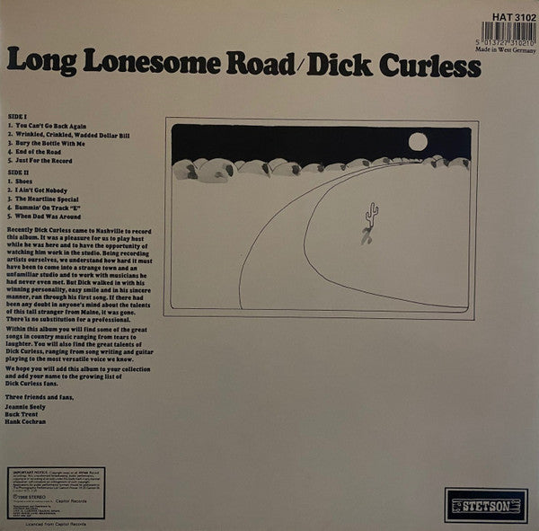 Dick Curless : Long Lonesome Road (LP, RE)