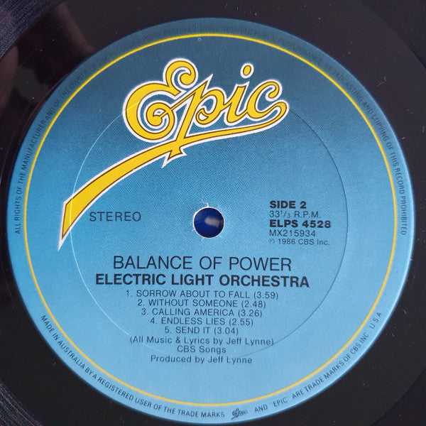 Electric Light Orchestra : Balance Of Power (LP, Album)