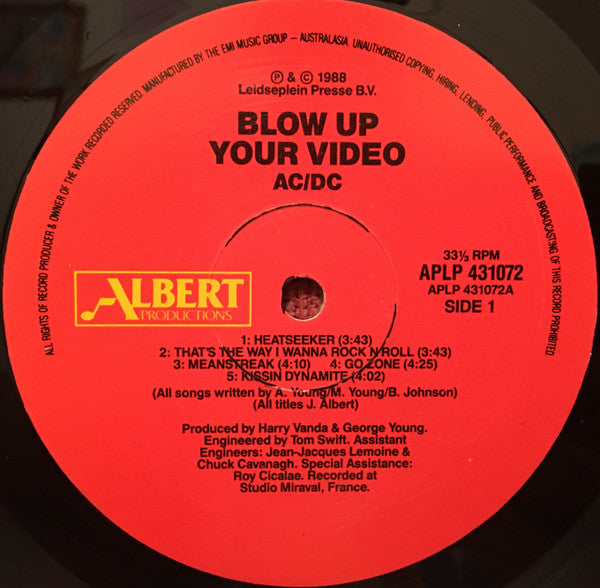 AC/DC : Blow Up Your Video (LP, Album)