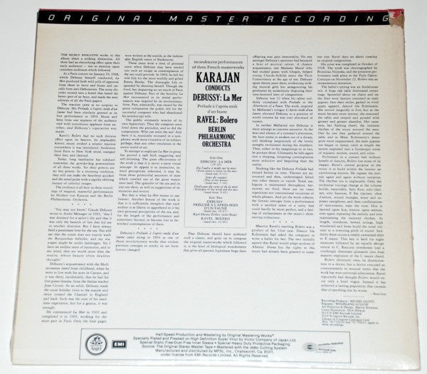 Herbert von Karajan · Berliner Philharmoniker · Maurice Ravel · Claude Debussy : Bolero · La Mer & Prélude À L'Après-midi D'Un Faune (LP, Album, Ltd, RE, RM)