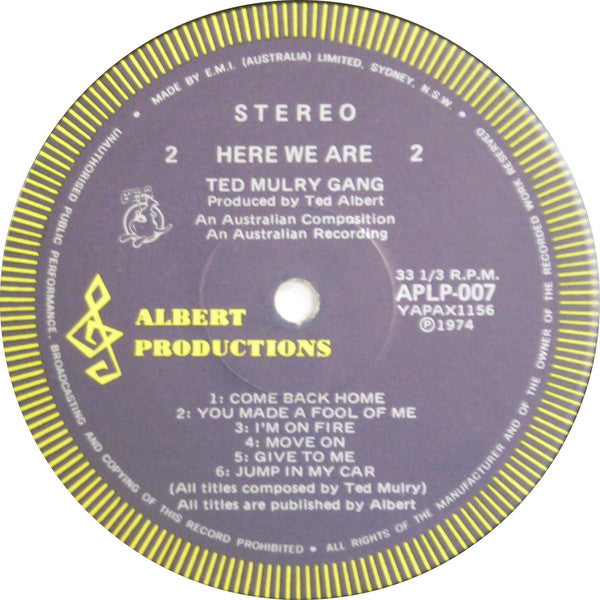 Ted Mulry Gang : Here We Are (LP, Album, RE)