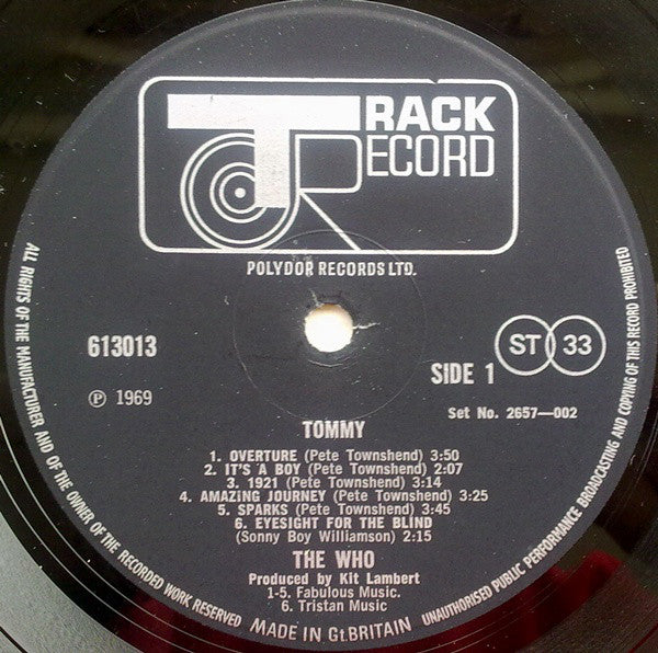 The Who : Tommy (2xLP, Album, RP)