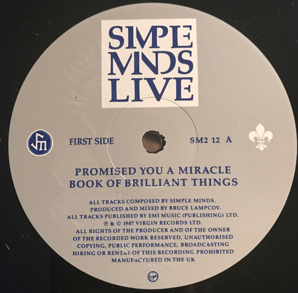 Simple Minds : Simple Minds Live (12", Single)