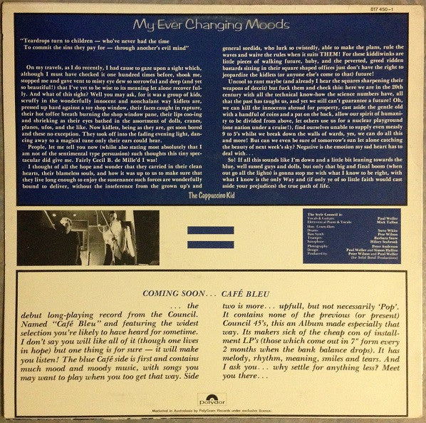 The Style Council : My Ever Changing Moods (12", Single)