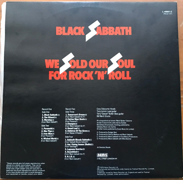 Black Sabbath : We Sold Our Soul For Rock 'N' Roll (2xLP, Comp, RP)