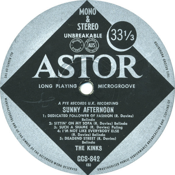 The Kinks : Sunny Afternoon (LP, Comp, Mono)