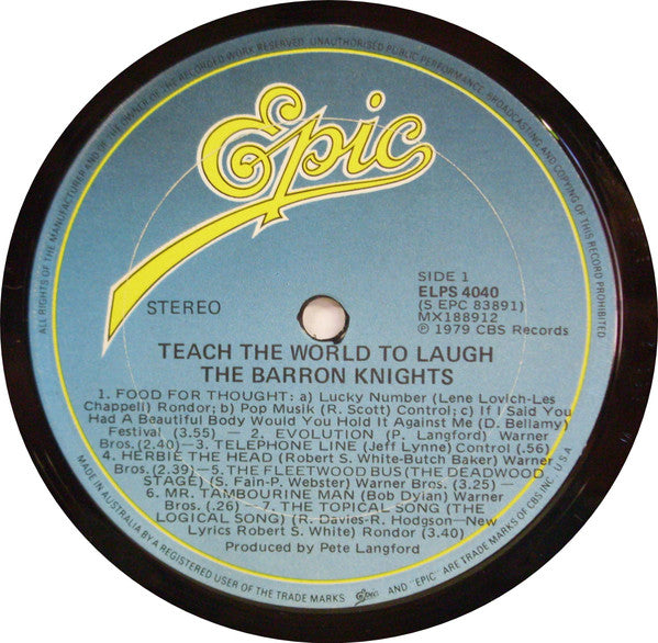 The Barron Knights : Teach The World To Laugh (LP, Album)