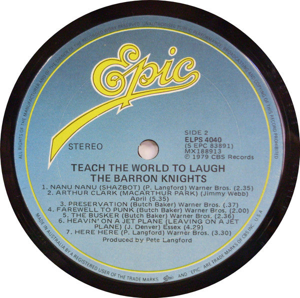 The Barron Knights : Teach The World To Laugh (LP, Album)