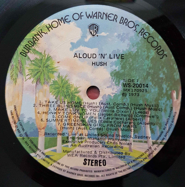 Hush (7) : Aloud 'N' Live (LP, Album, RE)