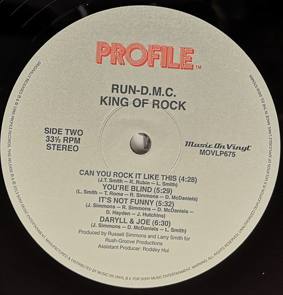 Run-D.M.C.* : King Of Rock (LP, Album, RE, 180)