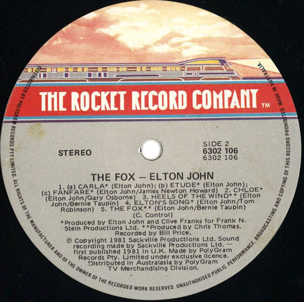 Elton John : The Fox (LP, Album, Ast)