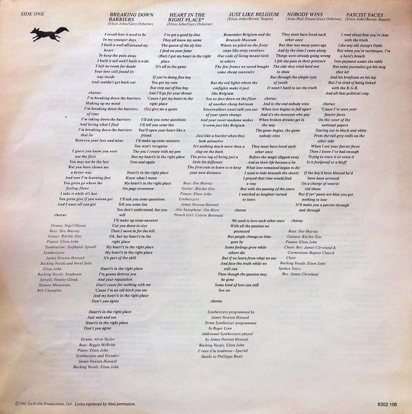 Elton John : The Fox (LP, Album, Ast)
