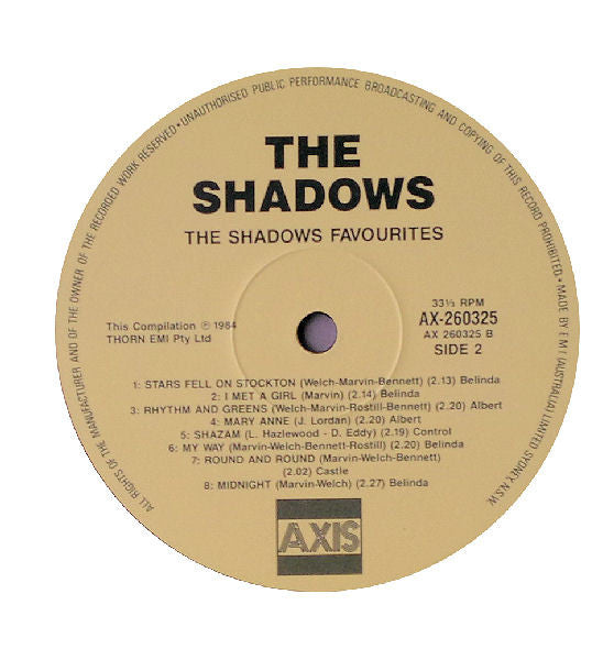 The Shadows : Favourites (LP, Comp)