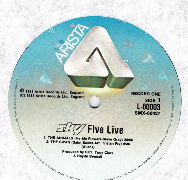 Sky (4) : Sky Five Live (2xLP, Album, Gat)