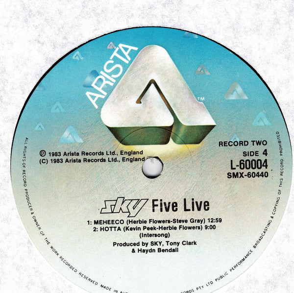 Sky (4) : Sky Five Live (2xLP, Album, Gat)