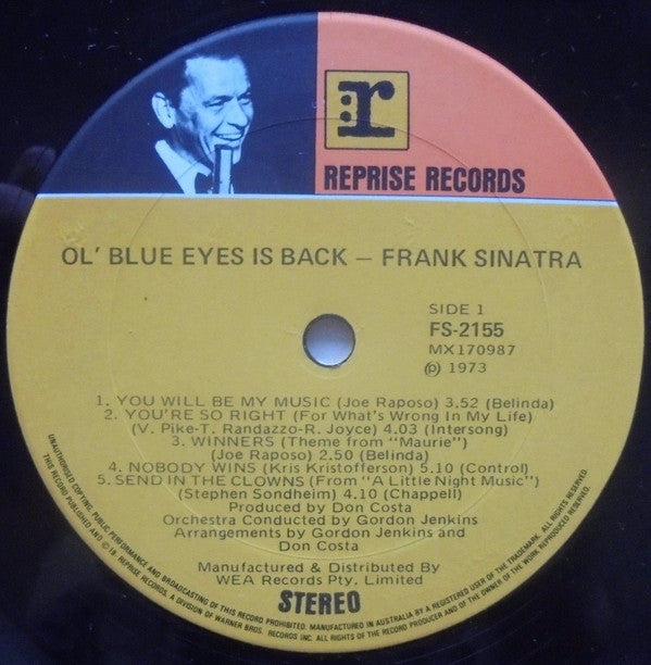 Frank Sinatra : Ol' Blue Eyes Is Back (LP, Album, Gat)