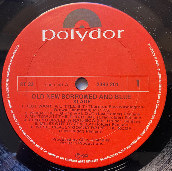 Slade : Old New Borrowed And Blue (LP, Album)