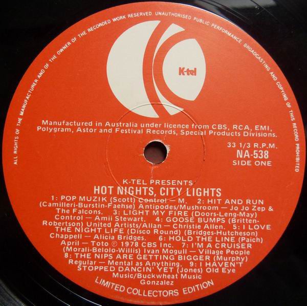 Various : Hot Nights City Lights (LP, Comp, Ltd)