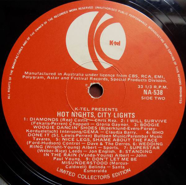 Various : Hot Nights City Lights (LP, Comp, Ltd)