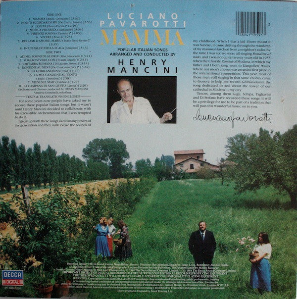 Luciano Pavarotti, Henry Mancini : Mamma (LP, Album)
