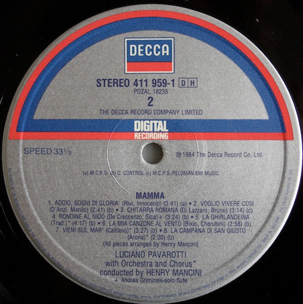 Luciano Pavarotti, Henry Mancini : Mamma (LP, Album)