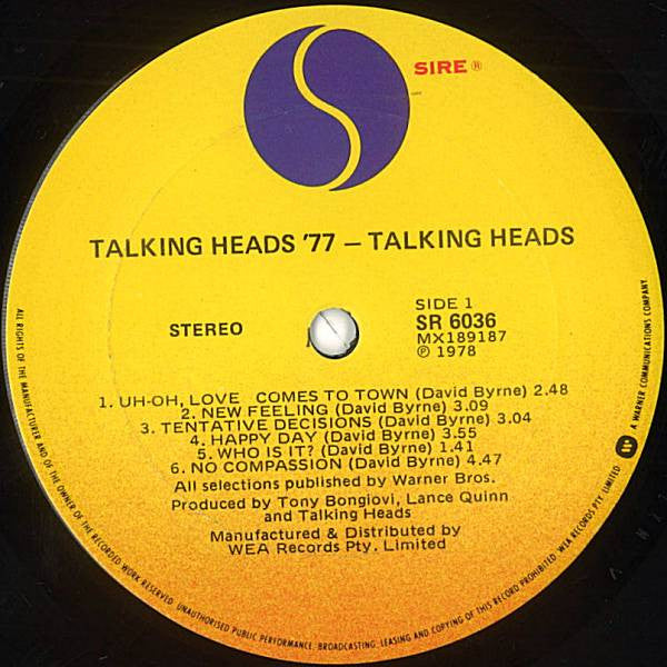 Talking Heads : Talking Heads: 77 (LP, Album, RE)