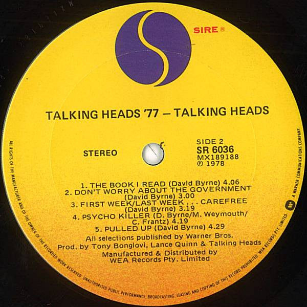 Talking Heads : Talking Heads: 77 (LP, Album, RE)