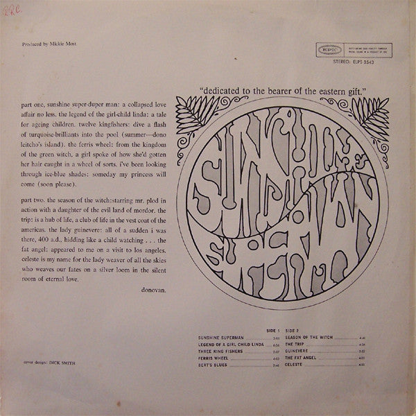Donovan : Sunshine Superman (LP, Album)